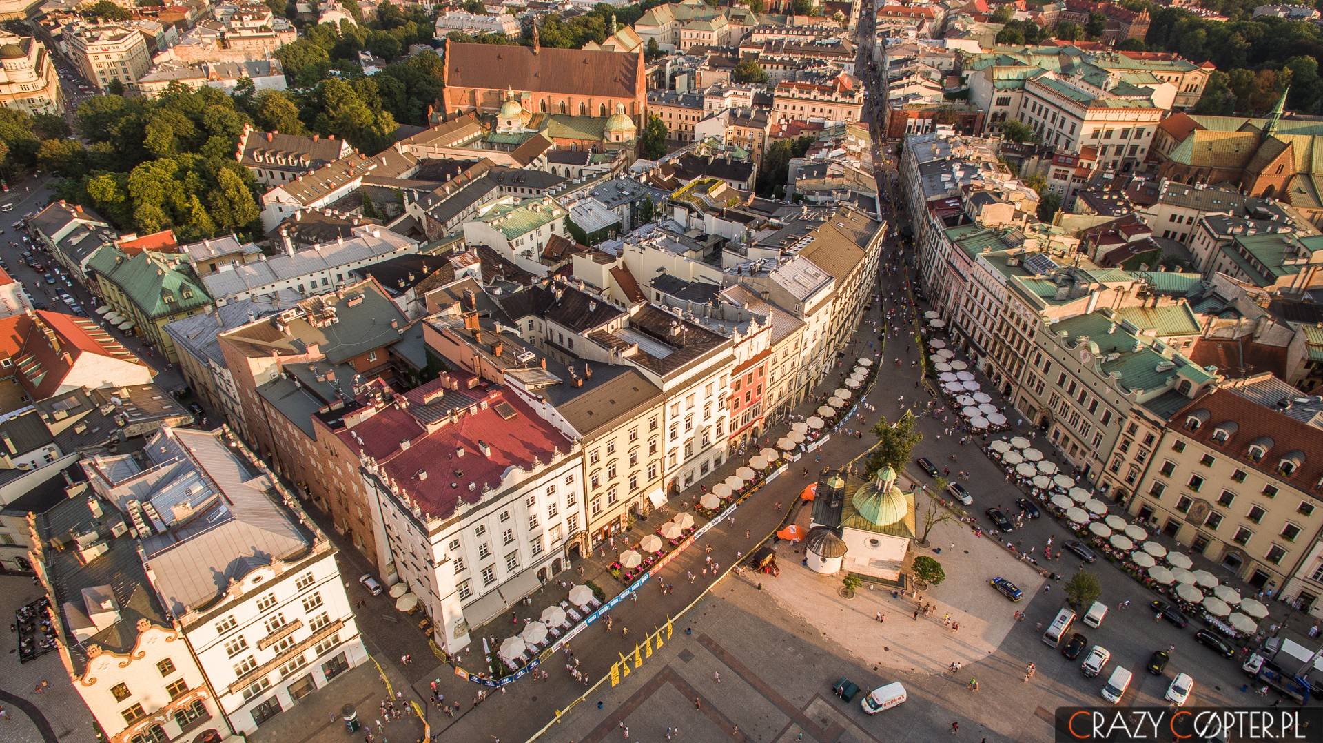 Rynek Główny w Krakowie podczas Tour de Pologne