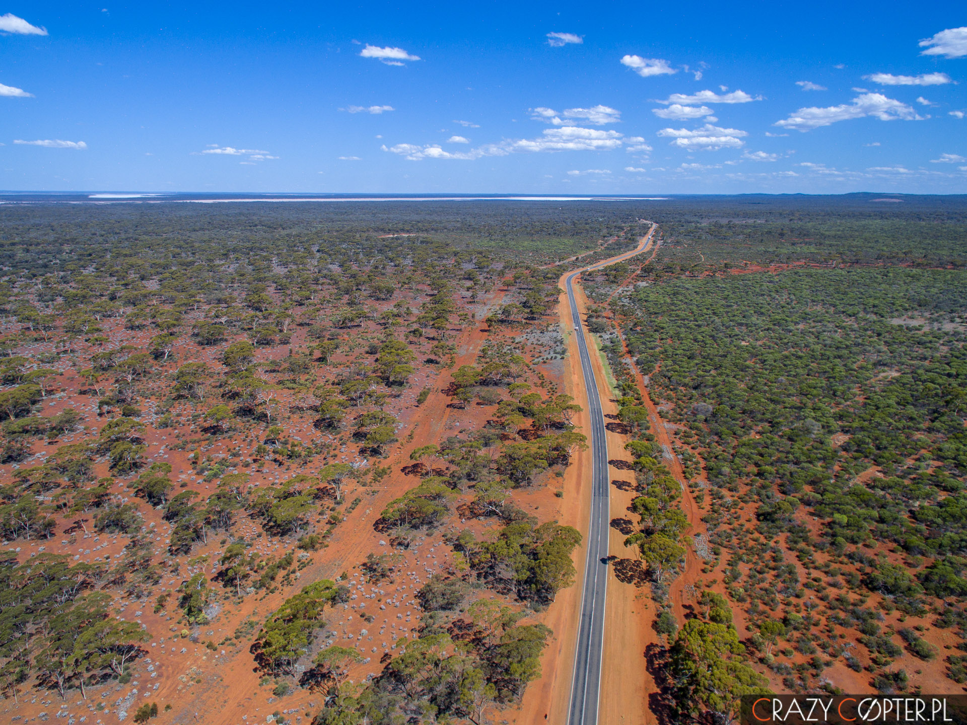 Zdjęcie z drona, Nullarbor, Australia,